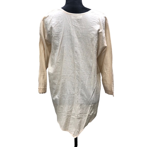 Royal Moda Beige Threaded Blouse size Medium - Picture 7 of 10